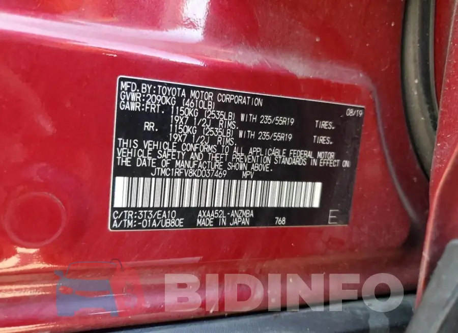 JTMC1RFV8KD037469 Photo# 13