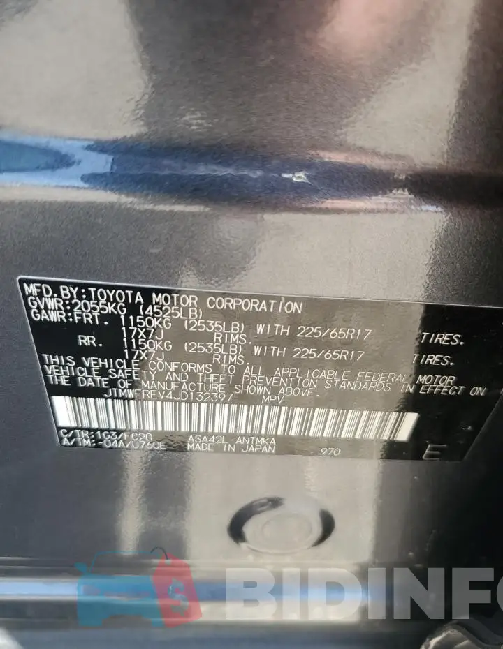 JTMWFREV4JD132397 Photo# 13