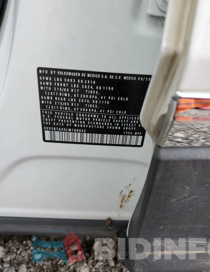 3VV2B7AX5LM168033 Photo# 13