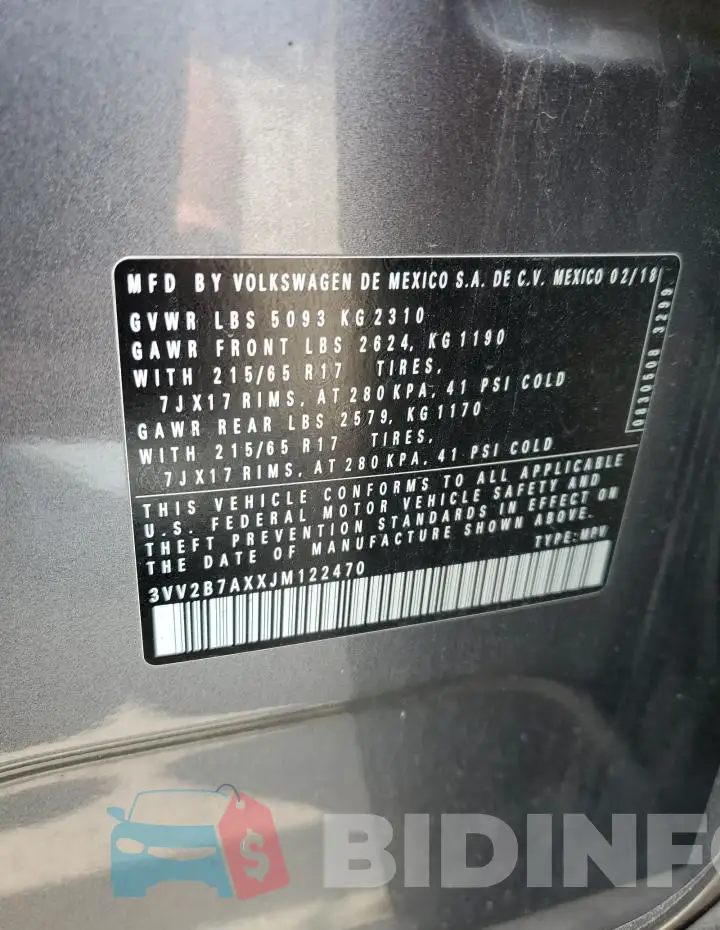 3VV2B7AXXJM122470 Photo# 13