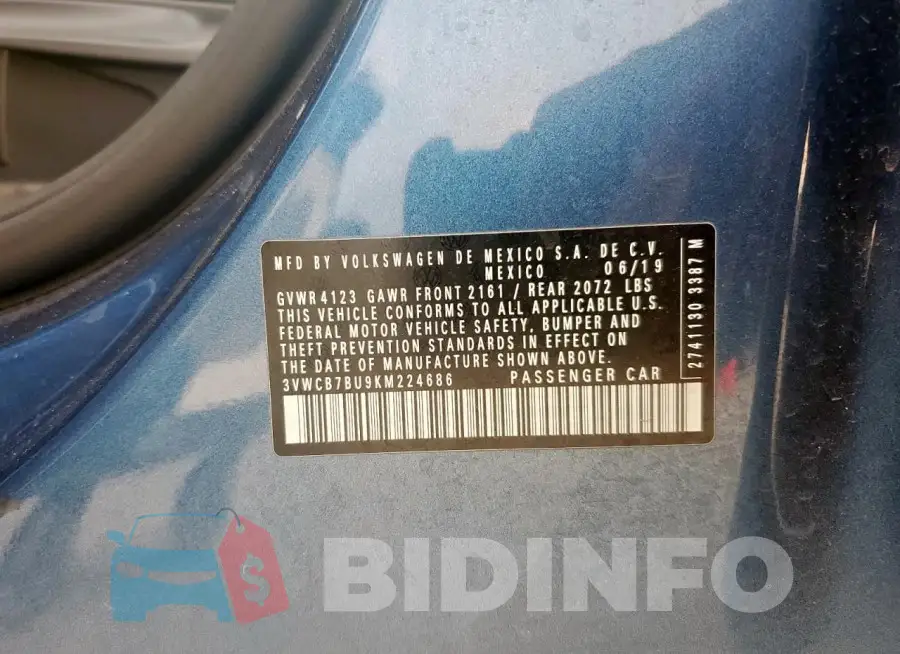 3VWCB7BU9KM224686 Photo# 13