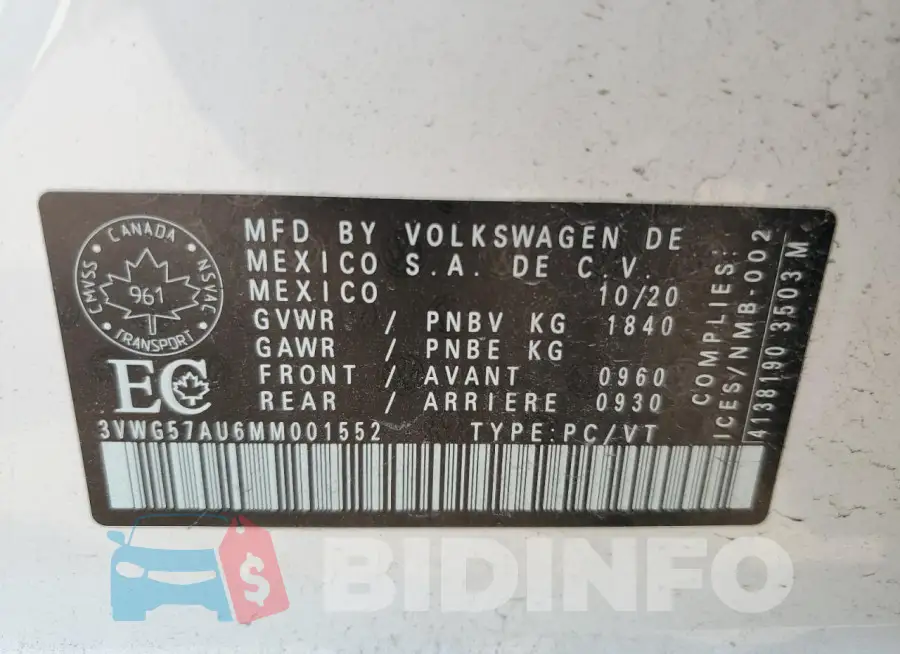 3VWG57AU6MM001552 Photo# 12