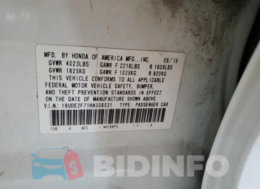 19UDE2F71HA006531 Photo# 12