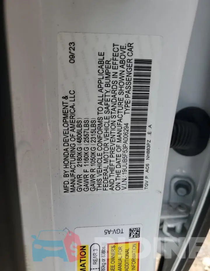 19UUB5F53PA006294 Photo# 12