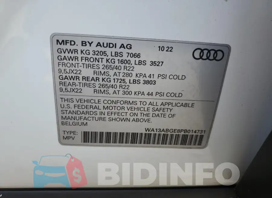 WA13ABGE8PB014731 Photo# 13