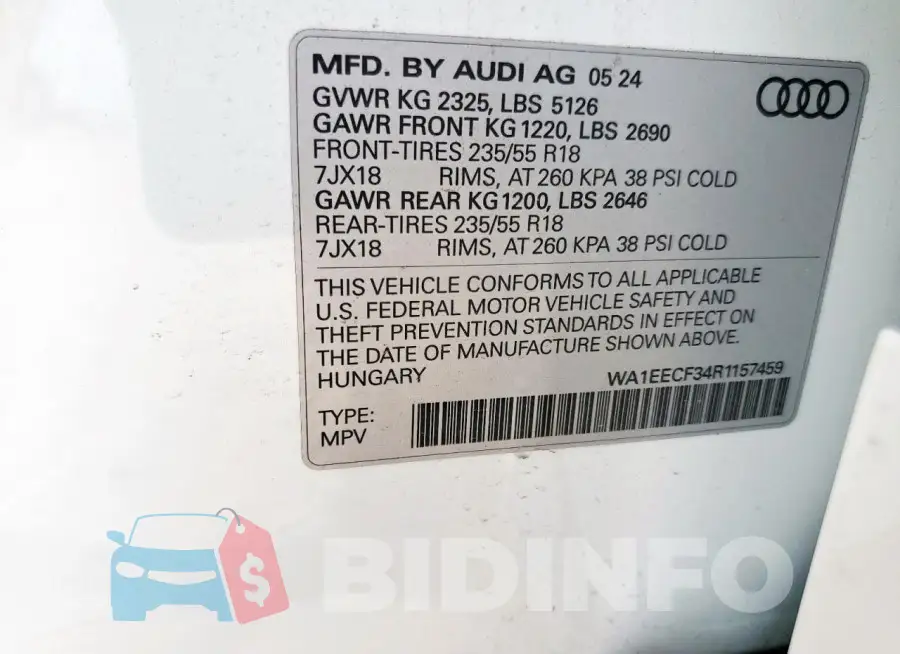 WA1EECF34R1157459 Photo# 14