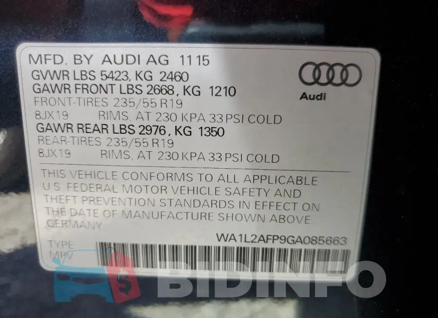 WA1L2AFP9GA085663 Photo# 14