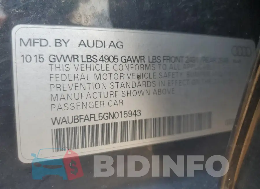 WAUBFAFL5GN015943 Photo# 12