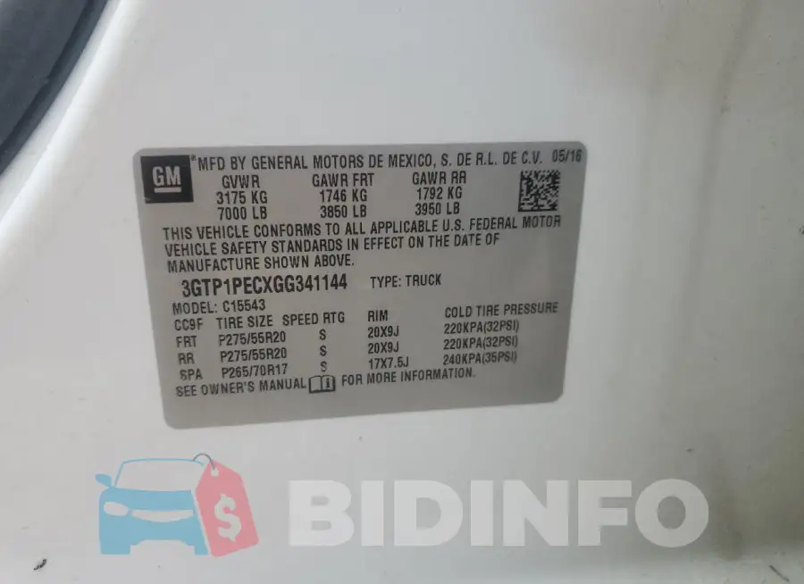 3GTP1PECXGG341144 Photo# 12