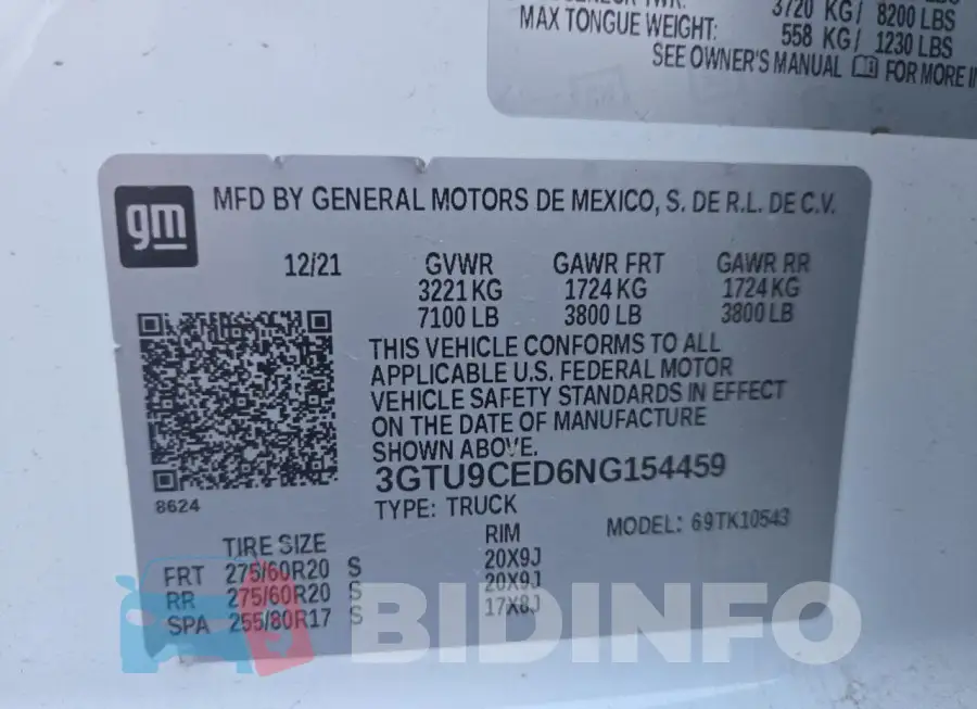 3GTU9CED6NG154459 Photo# 10