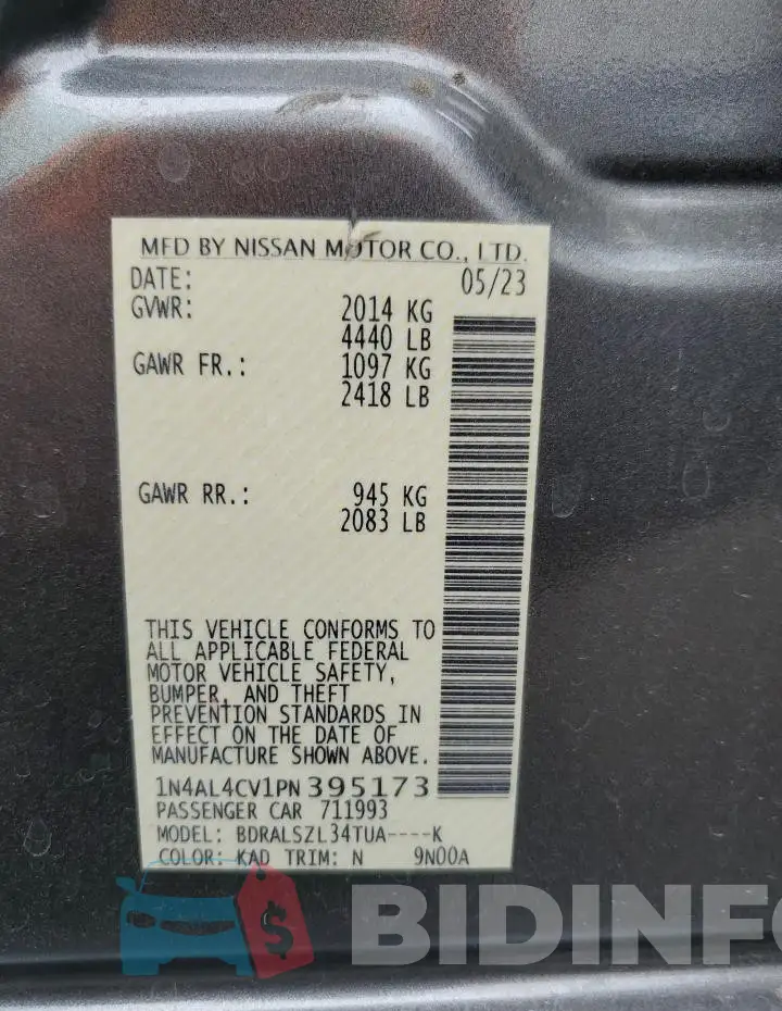 1N4AL4CV1PN395173 Photo# 12