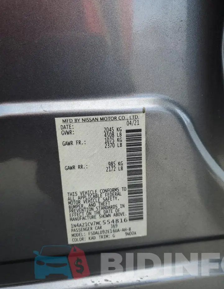1N4AZ1CV7MC554816 Photo# 13