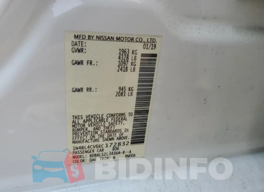 1N4BL4CV6KC172832 Photo# 13