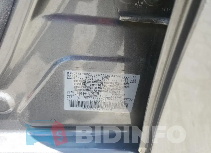 3N1AB7AP3JY287198 Photo# 12