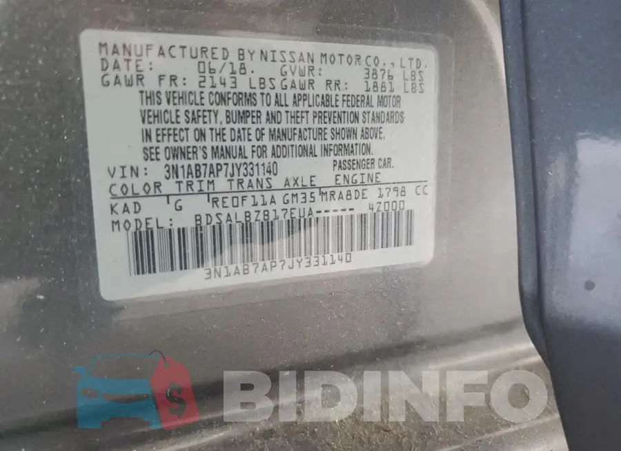 3N1AB7AP7JY331140 Photo# 13