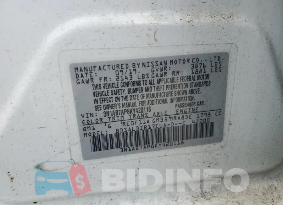 3N1AB7AP8KY420118 Photo# 12