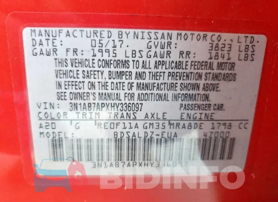 3N1AB7APXHY336097 Photo# 13