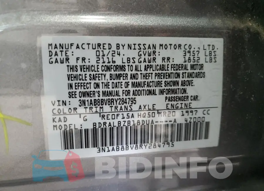 3N1AB8BV8RY284795 Photo# 12