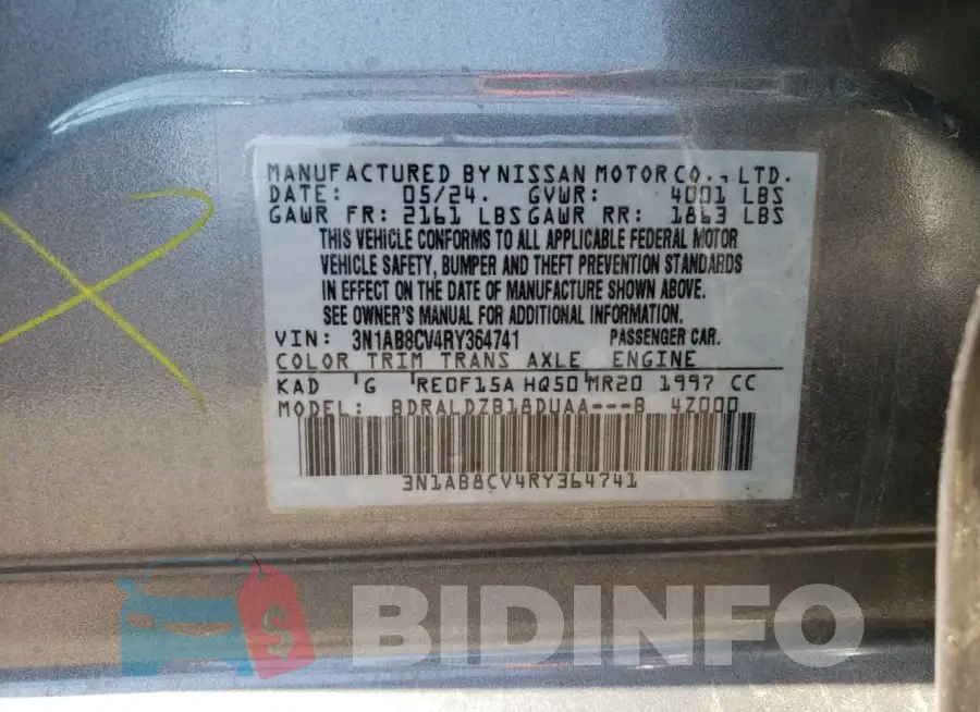 3N1AB8CV4RY364741 Photo# 13