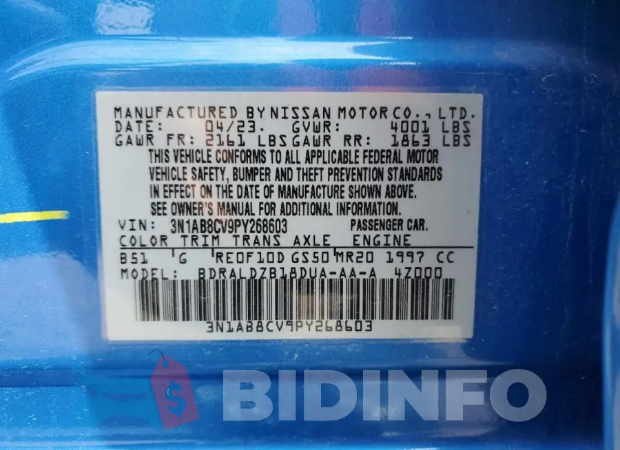3N1AB8CV9PY268603 Photo# 13