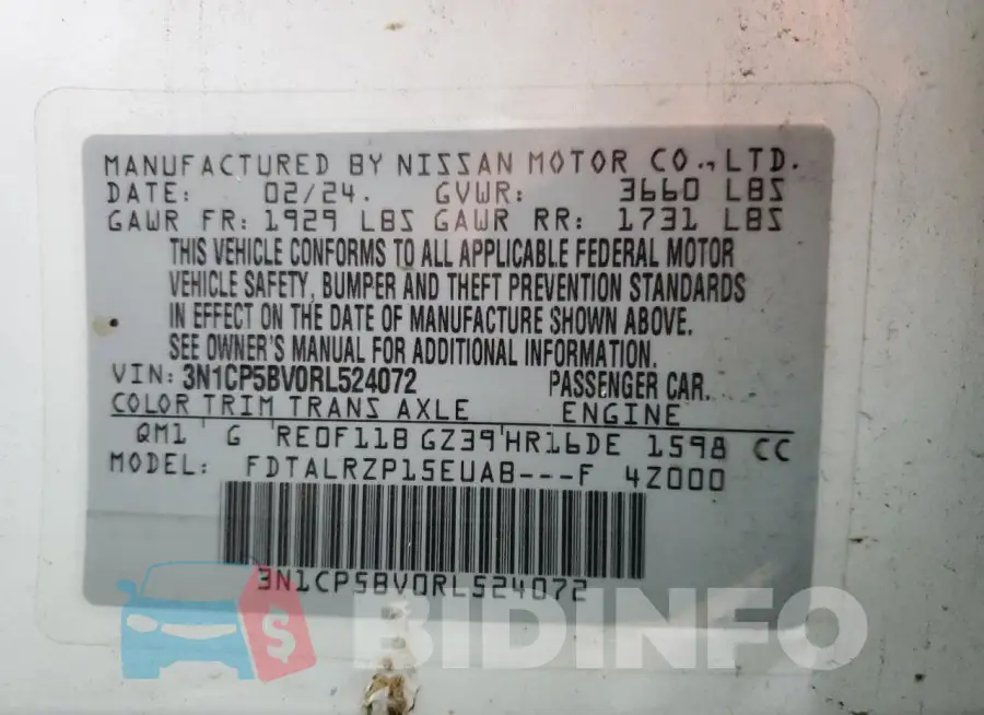 3N1CP5BV0RL524072 Photo# 14