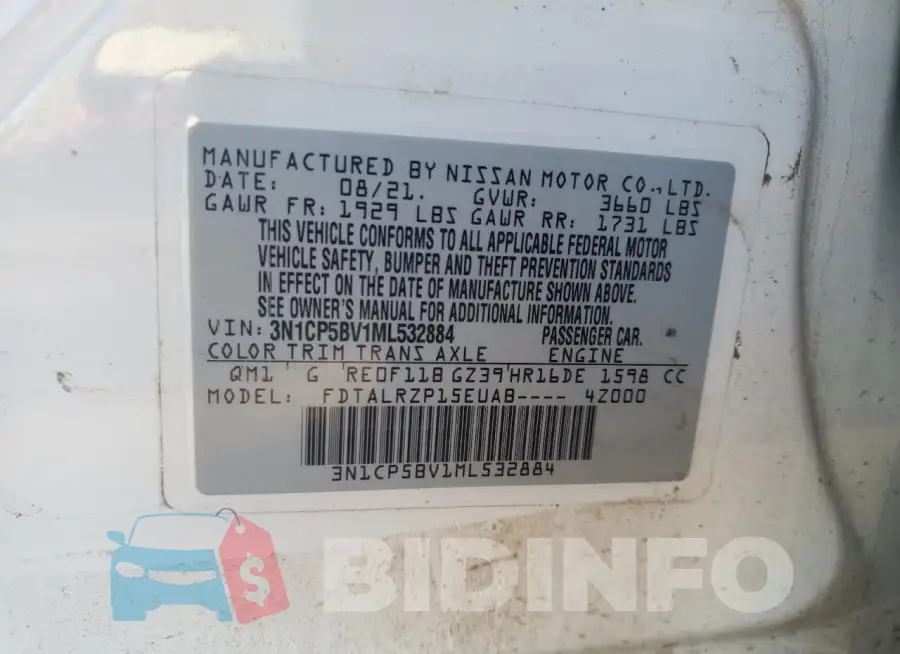 3N1CP5BV1ML532884 Photo# 12