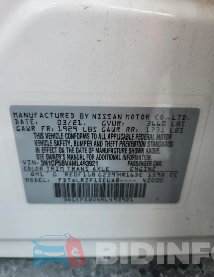 3N1CP5BV4ML493921 Photo# 14