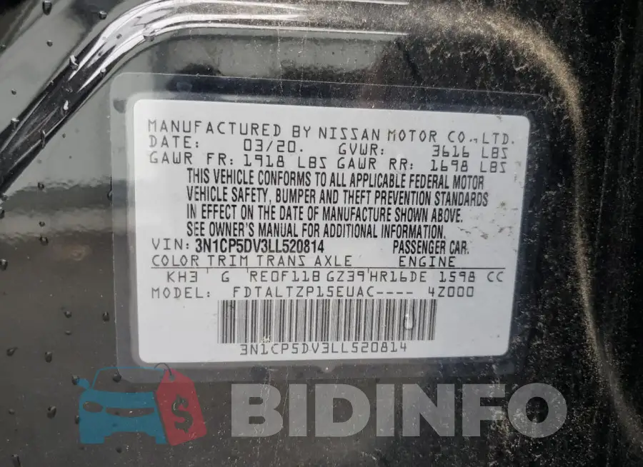 3N1CP5DV3LL520814 Photo# 14