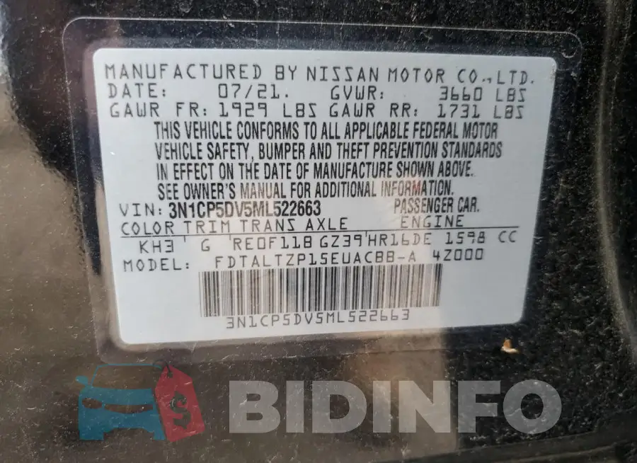 3N1CP5DV5ML522663 Photo# 13