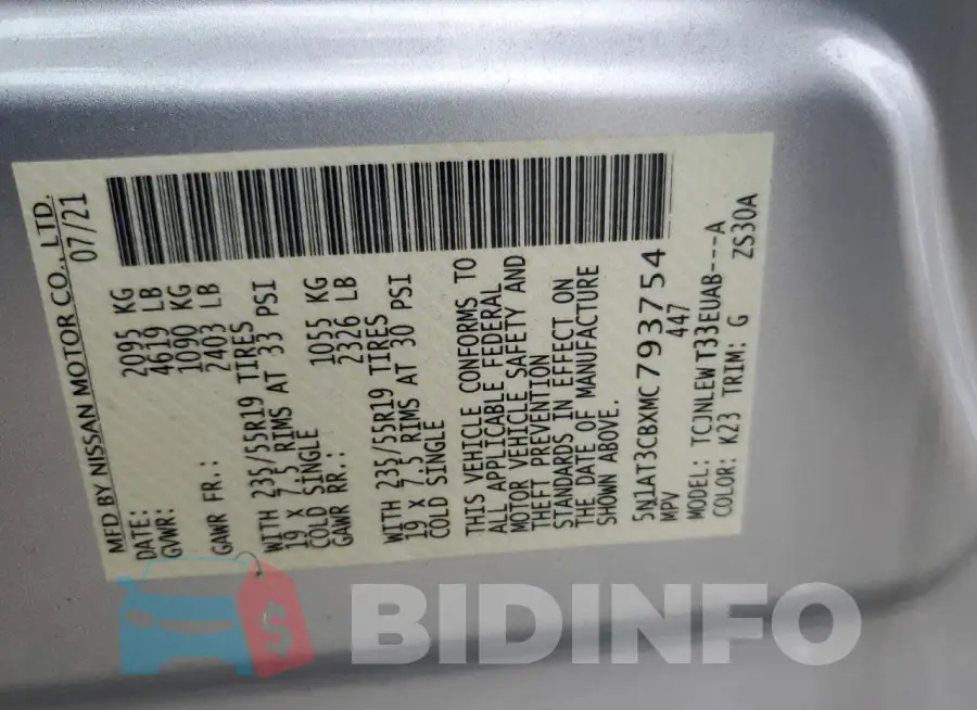 5N1AT3CBXMC793754 Photo# 13