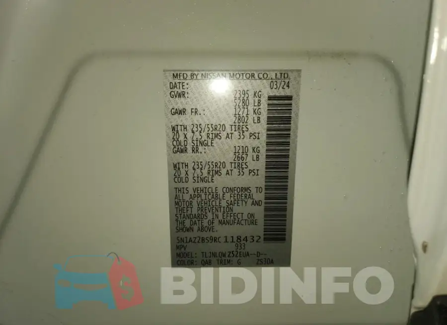 5N1AZ2BS9RC118432 Photo# 14