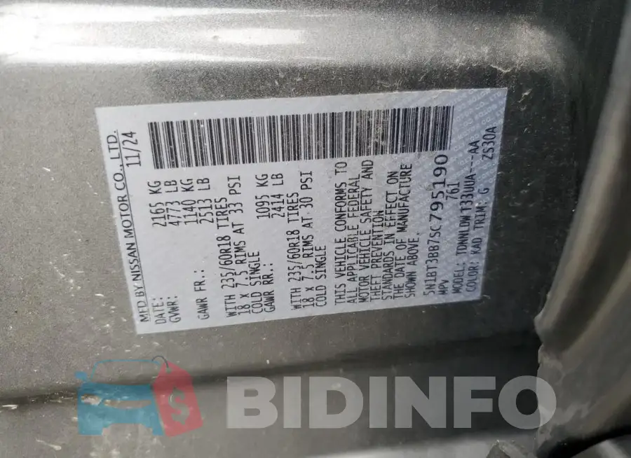 5N1BT3BB7SC795190 Photo# 13