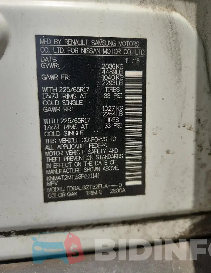 KNMAT2MT2GP621141 Photo# 13
