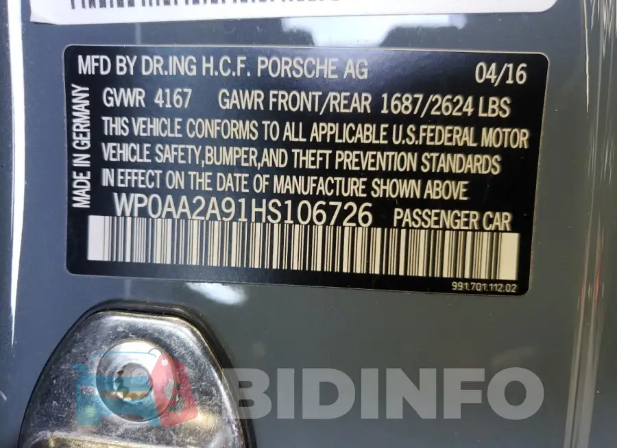 WP0AA2A91HS106726 Photo# 12