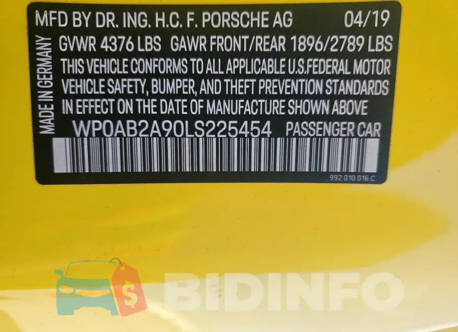 WP0AB2A90LS225454 Photo# 12