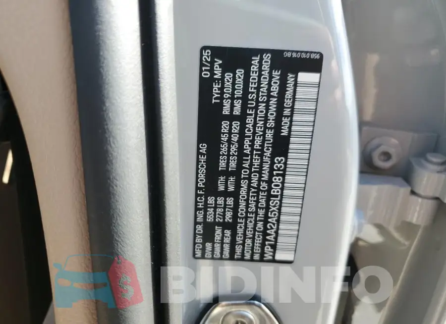 WP1AA2A5XSLB08133 Photo# 12