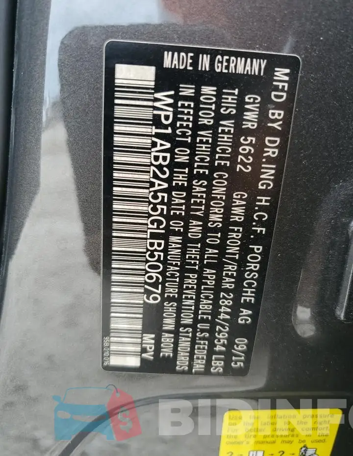 WP1AB2A55GLB50679 Photo# 14