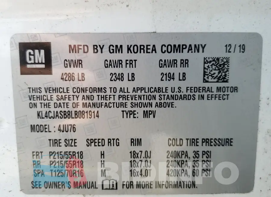 KL4CJASB8LB081914 Photo# 13