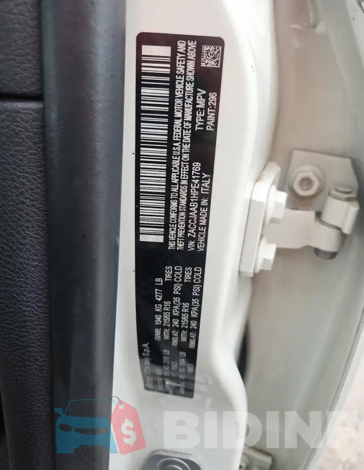 ZACCJAAB1HPE41769 Photo# 13