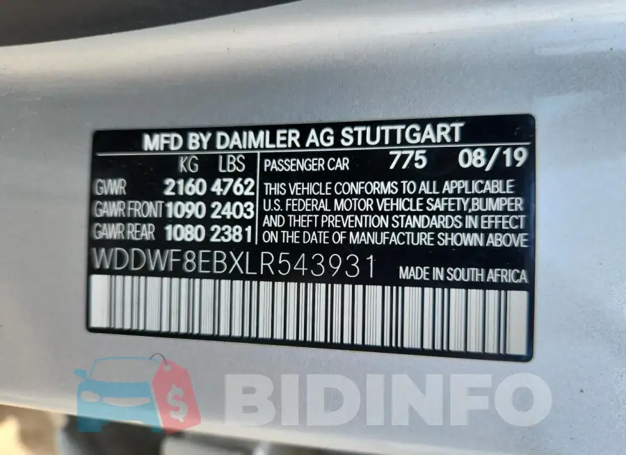 WDDWF8EBXLR543931 Photo# 12