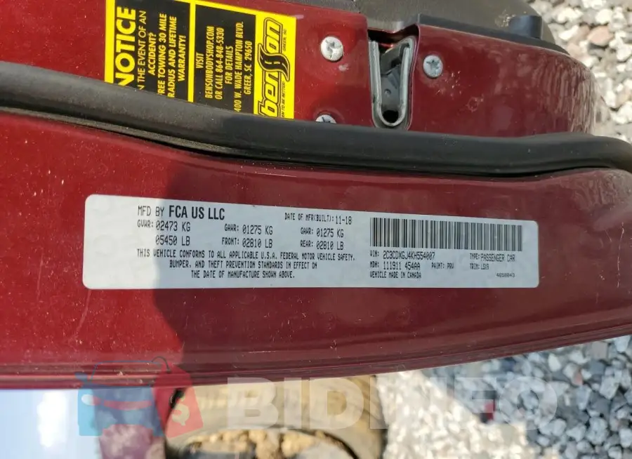 2C3CDXGJ4KH554007 Photo# 12