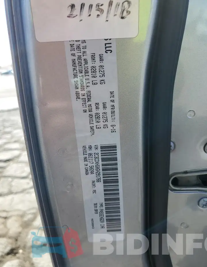 2C3CDXHG0GH291766 Photo# 12