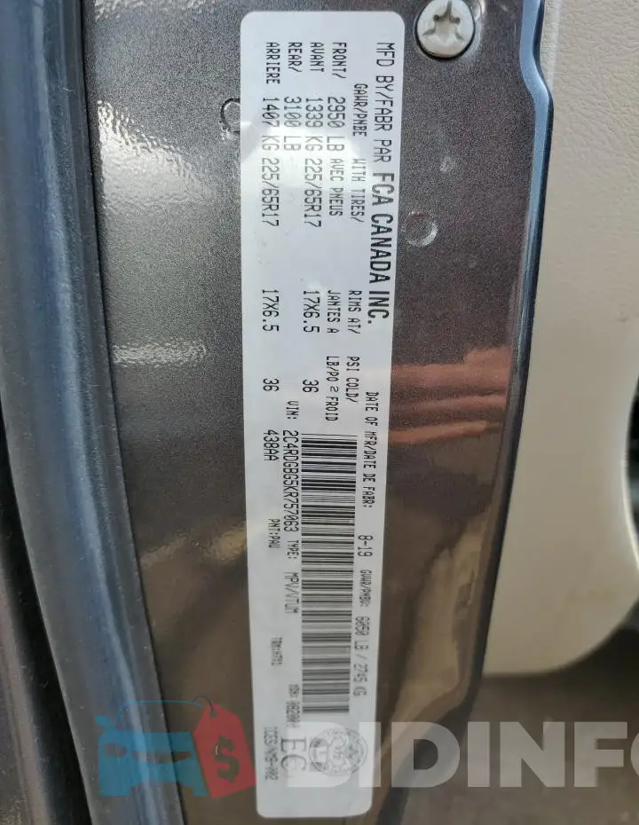 2C4RDGBG5KR757063 Photo# 13