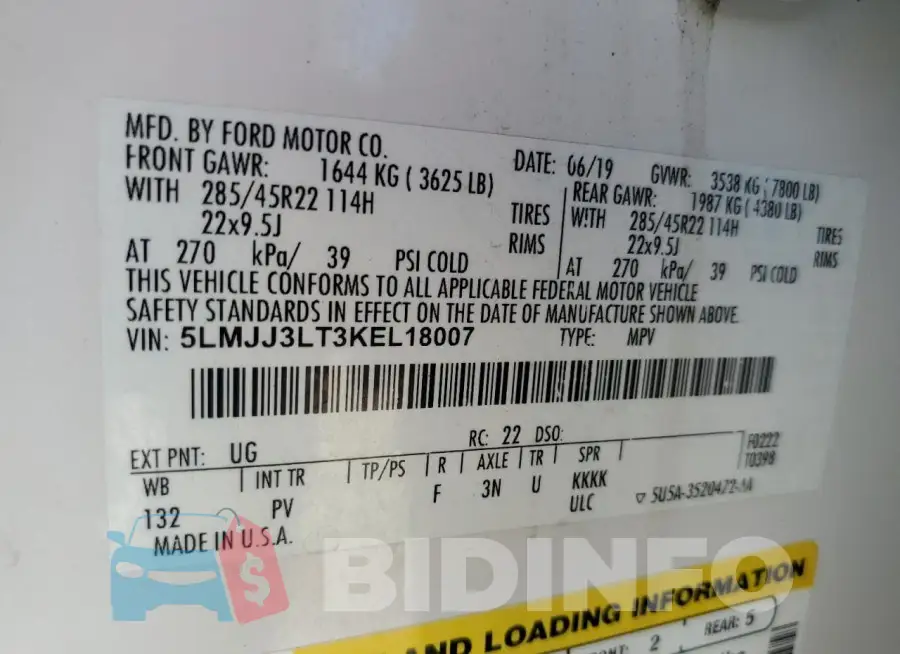 5LMJJ3LT3KEL18007 Photo# 14