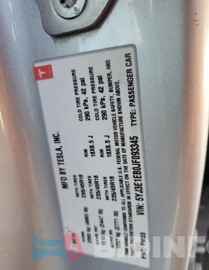 5YJ3E1EB0JF093345 Photo# 12