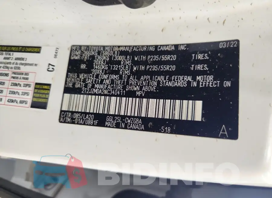 2T2JZMDA2NC340411 Photo# 13