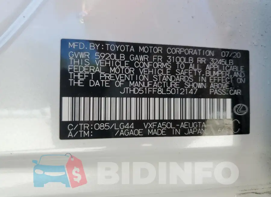 JTHD51FF8L5012147 Photo# 13