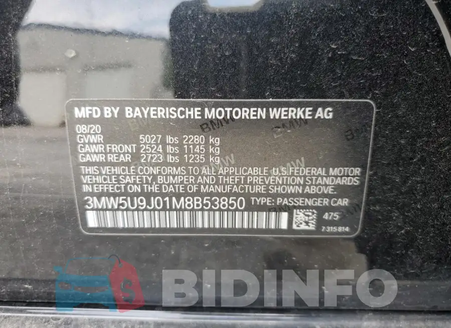 3MW5U9J01M8B53850 Photo# 12