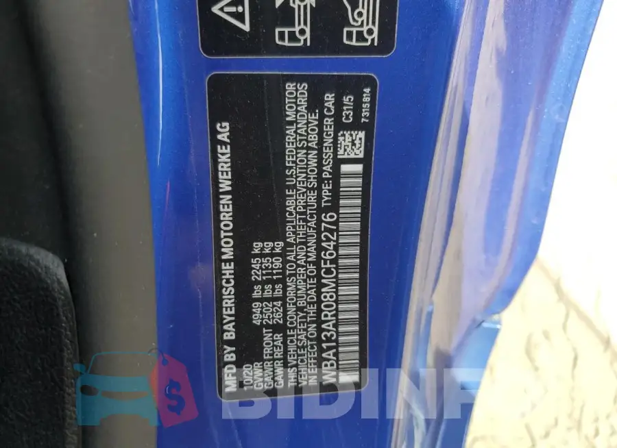 WBA13AR08MCF64276 Photo# 13