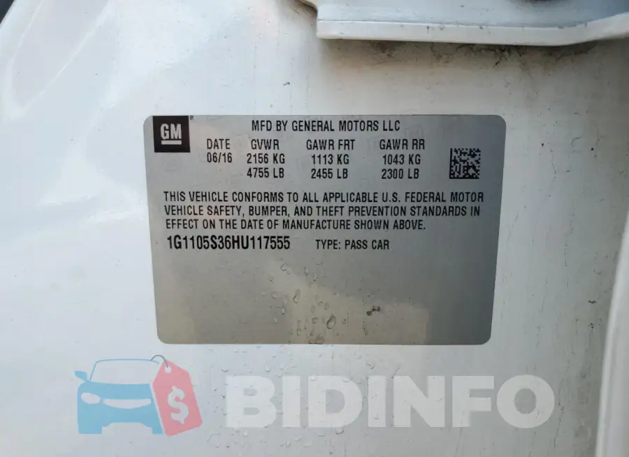1G1105S36HU117555 Photo# 13
